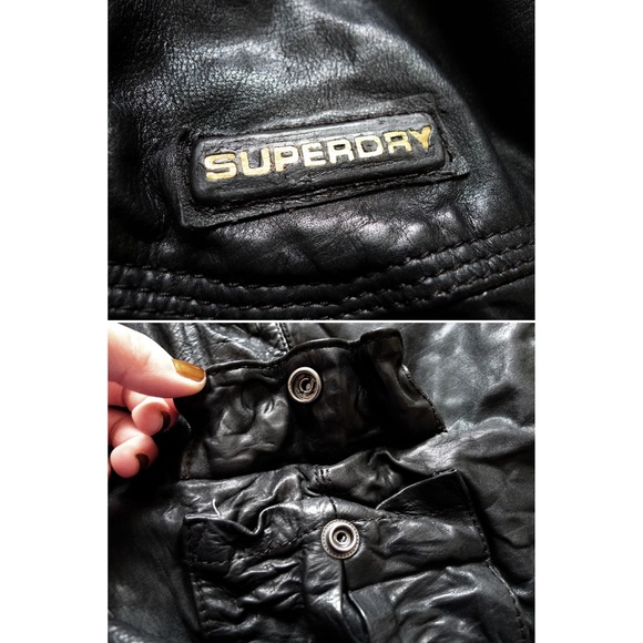 NEW WITH TAG SUPERDRY MEGAN SKINNY LEATHER Military Jacket with Pockets Medium - Picture 4 of 8